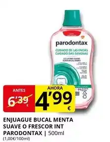 Supermercados MAS Parodontax - enjuague bucal menta suave o frescor int oferta