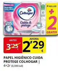 Supermercados MAS Colhogar - papel higiénico cuida protege oferta