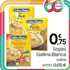 Supermercados El Jamón Gallina blanca - sopas oferta