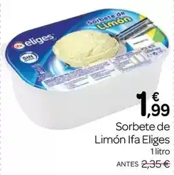 Supermercados El Jamón Ifa eliges - sorbete de limón oferta