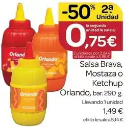 Supermercados El Jamón Orlando - salsa brava, mostaza o ketchup oferta