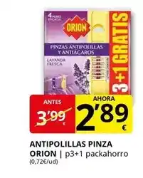 Supermercados MAS Orion - antipolillas pinza oferta