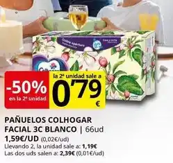 Supermercados MAS Colhogar - panuelos facial 3c blanco oferta