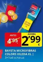 Supermercados MAS Vileda - bayeta microfibras colors oferta