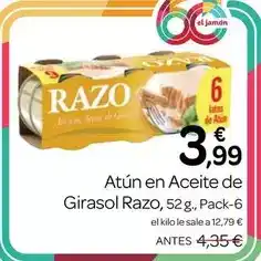 Supermercados El Jamón Razo - atun en aceite de girasol oferta