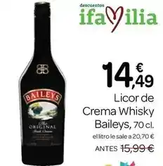 Supermercados El Jamón Baileys - licor de crema whisky oferta