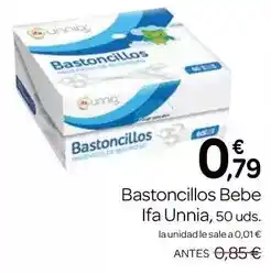 Supermercados El Jamón Ifa unnia - bastoncillos bebe oferta