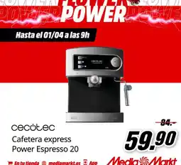 MediaMarkt Cecotec - cafetera express power espresso 20 oferta