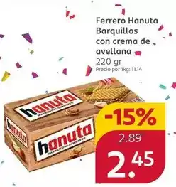Rossmann Ferrero - hanuta barquillos con crema de avellana oferta