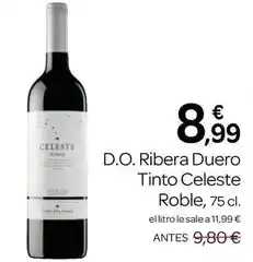 Supermercados El Jamón Celeste - d.o. ribera duero tinto roble oferta