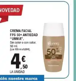 E.Leclerc UNNIA Crema facial fps 50+ antiedad oferta