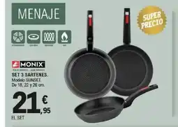 E.Leclerc MONIX Set 3 sartenes oferta