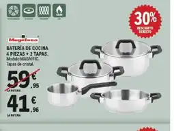 E.Leclerc Batería de cocina 4 piezas + 2 tapas oferta