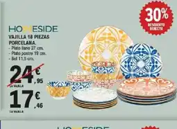 E.Leclerc Vajilla 18 piezas porcelana oferta