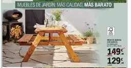 E.Leclerc Mesa de madera con bancos oferta