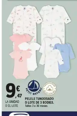 E.Leclerc Pelele tundosado o lote de 3 bodies oferta