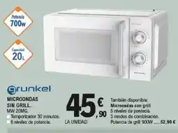 E.Leclerc GRUNKEL Microondas sin grill oferta