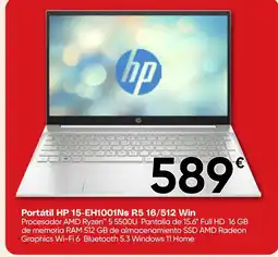 Hiper FROIZ HP Portátil 15-EH1001Ns R5 16/512 Win oferta