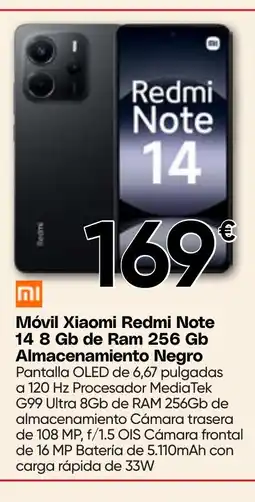 Hiper FROIZ Móvil Xiaomi Redmi Note 14 8 Gb de Ram 256 Gb Almacenamiento Negro oferta