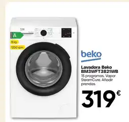 Hiper FROIZ BEKO Lavadora BM3WFT3821WB oferta