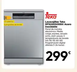 Hiper FROIZ TEKA Lavavajillas DFS26650SSIX Acero Inoxidable oferta