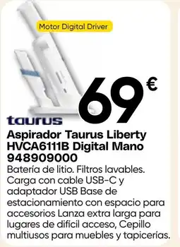 Hiper FROIZ TAURUS Aspirador Liberty HVCA6111B Digital Mano oferta