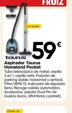 Hiper FROIZ TAURUS Aspirador Homeland Pocket oferta