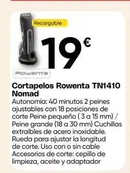 Hiper FROIZ ROWENTA Cortapelos TN1410 Nomad oferta