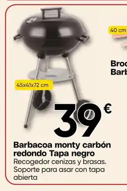Hiper FROIZ Barbacoa monty carbón redondo Tapa negro oferta