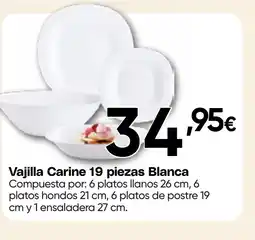 Hiper FROIZ Vajilla Carine 19 piezas Blanca oferta