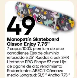 Hiper FROIZ Monopatín Skateboard Olsson Enjoy 7,75" oferta