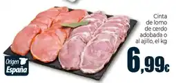 Unide Market Cinta de lomo de cerdo adobada o al ajillo oferta