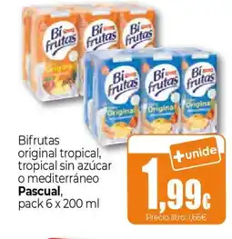 Unide Market PASCUAL Bifrutas original tropical, tropical sin azúcar o mediterráneo oferta