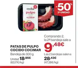 El Corte Inglés COCIMAR Patas de pulpo cocido oferta