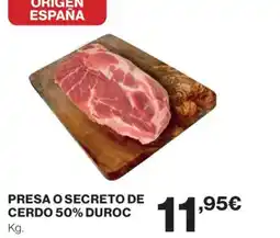 El Corte Inglés Presa o secreto de cerdo 50% duroc oferta