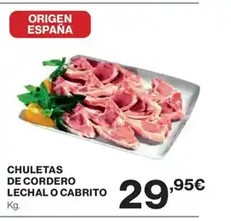 El Corte Inglés Chuletas de cordero lechal o cabrito oferta