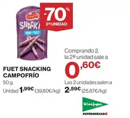 El Corte Inglés CAMPOFRÍO Fuet snacking oferta