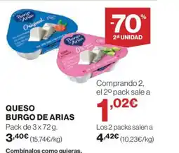 El Corte Inglés BURGO DE ARIAS Queso oferta