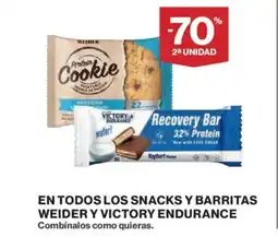 El Corte Inglés En todos los snacks y barritas weider y victory endurance oferta