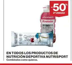 El Corte Inglés En todos los productos de nutrición deportiva nutrisport oferta