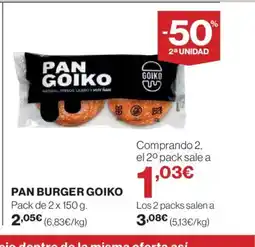 El Corte Inglés Pan burger goiko oferta