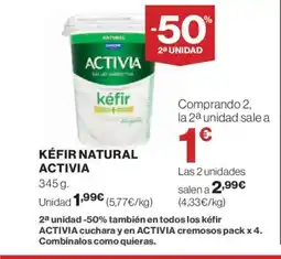 El Corte Inglés ACTIVIA Kéfir natural oferta