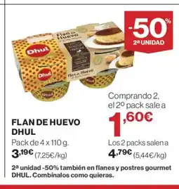 El Corte Inglés DHUL Flan de huevo oferta