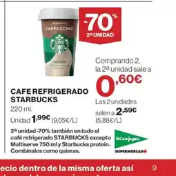 El Corte Inglés STARBUCKS Cafe refrigerado oferta