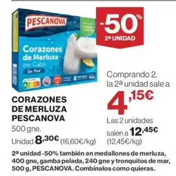 El Corte Inglés PESCANOVA Corazones de merluza oferta