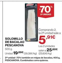 El Corte Inglés PESCANOVA Solomillo de bacalao oferta