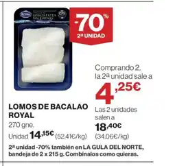 El Corte Inglés ROYAL Lomos de bacalao oferta