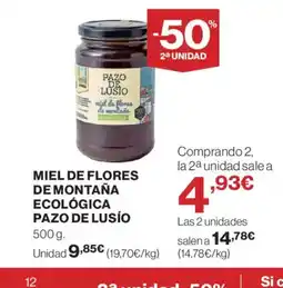 El Corte Inglés PAZO DE LUSIO Miel de flores de montaña ecológica oferta