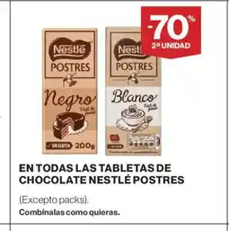 El Corte Inglés En todas las tabletas de chocolate nestlé postres oferta