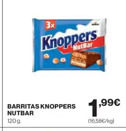 El Corte Inglés KNOPPERS Barritas nutbar oferta
